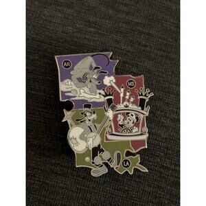 Disney American Adventure LE 200 CHASER PIN - Mickey Pluto Goofy Arkansas/MS/LA